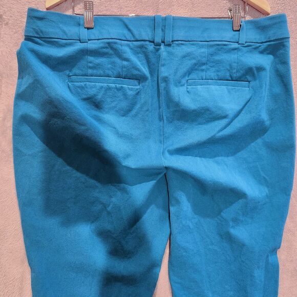 Lane Bryant Womens Teal Blue The Allie Wide Leg Cropped Pants Size 18 Beach Chic - Picture 6 of 14